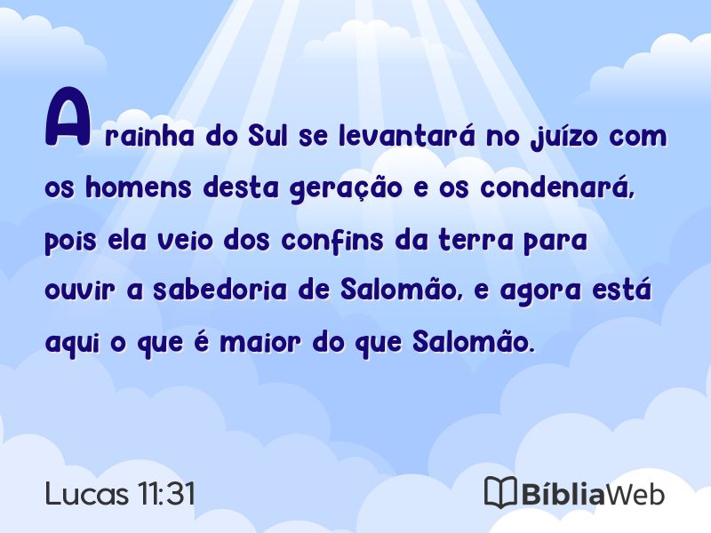 Lucas 11:31 em imagem para compartilhar