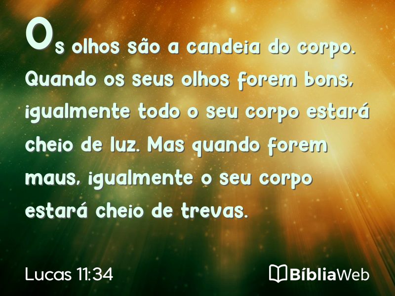 Lucas 11:34 em imagem para compartilhar