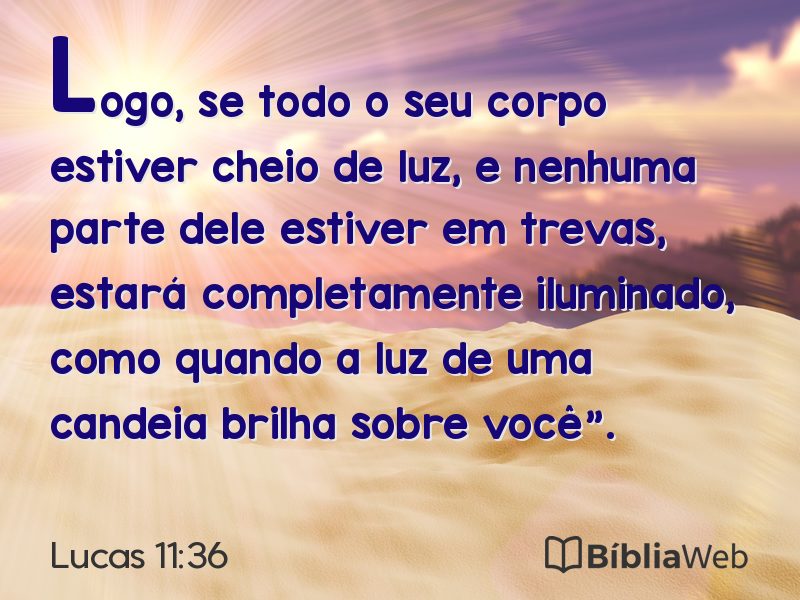 Lucas 11:36 em imagem para compartilhar