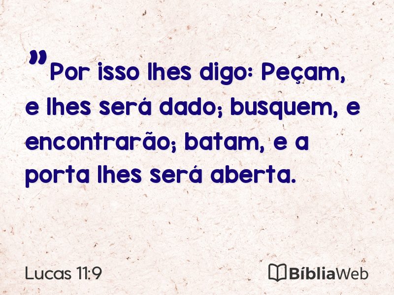 Lucas 11:9 em imagem para compartilhar