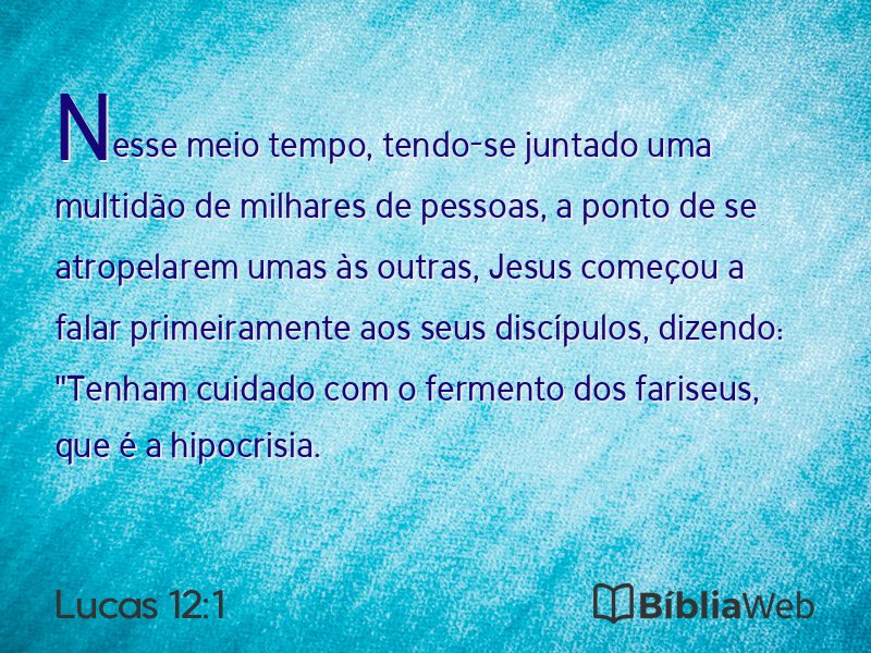 Lucas 12:1 em imagem para compartilhar