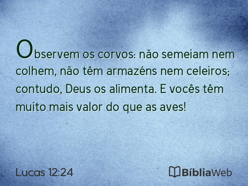 Lucas 12:24 em imagem para compartilhar