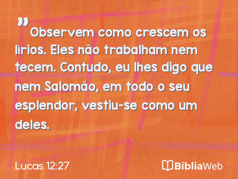 Lucas 12:27 em imagem para compartilhar