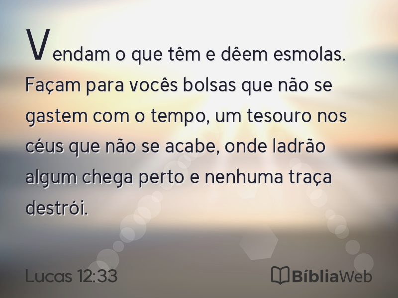 Lucas 12:33 em imagem para compartilhar