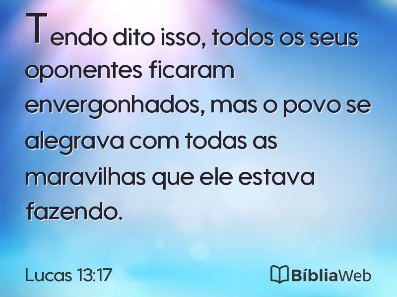 Lucas 13:17 em imagem para compartilhar