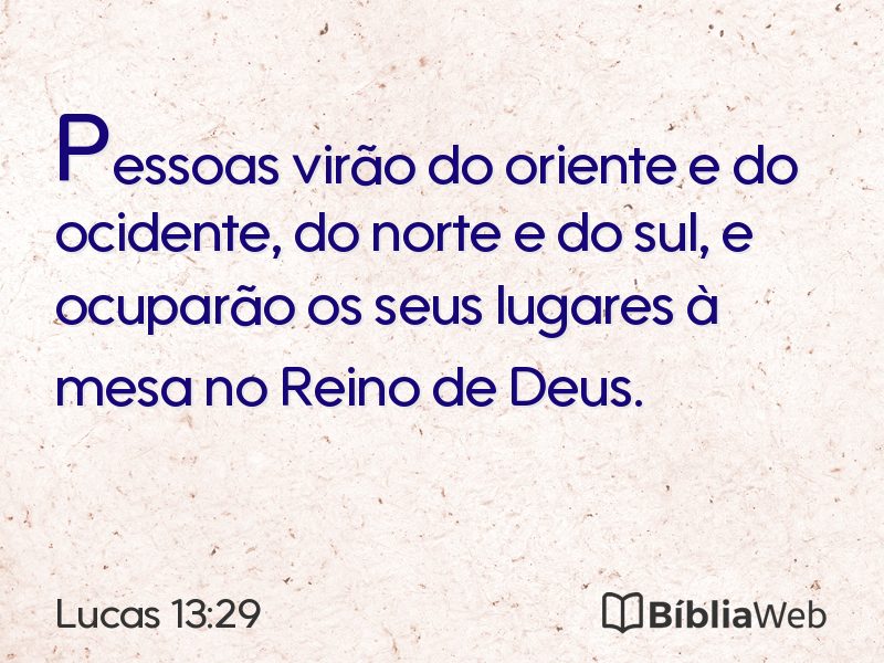 Lucas 13:29 em imagem para compartilhar