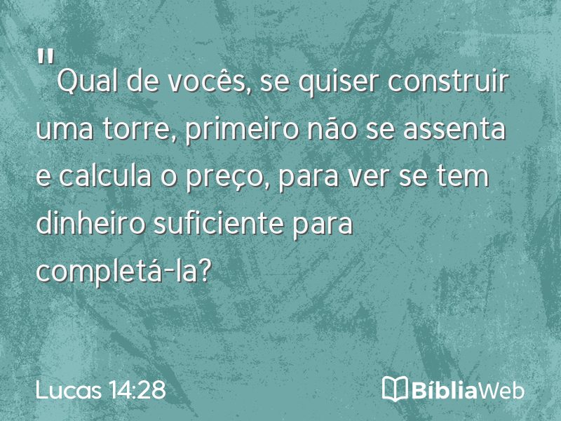 Lucas 14:28 em imagem para compartilhar