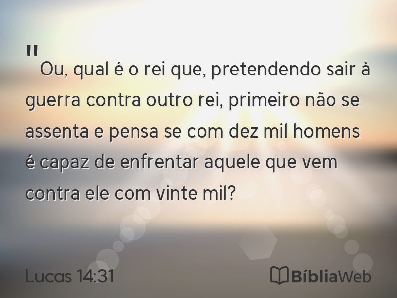 Lucas 14:31 em imagem para compartilhar