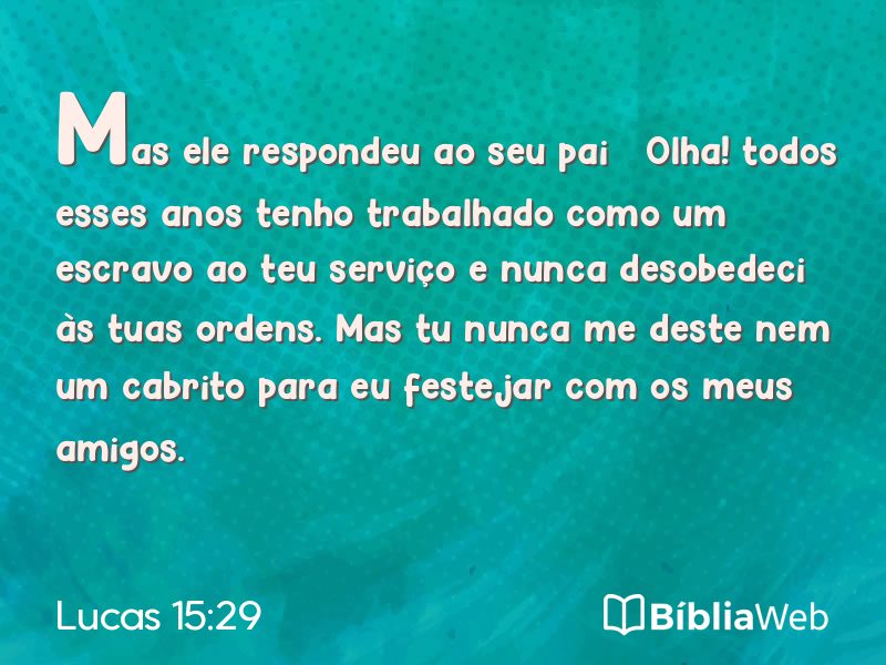 Lucas 15:29 em imagem para compartilhar