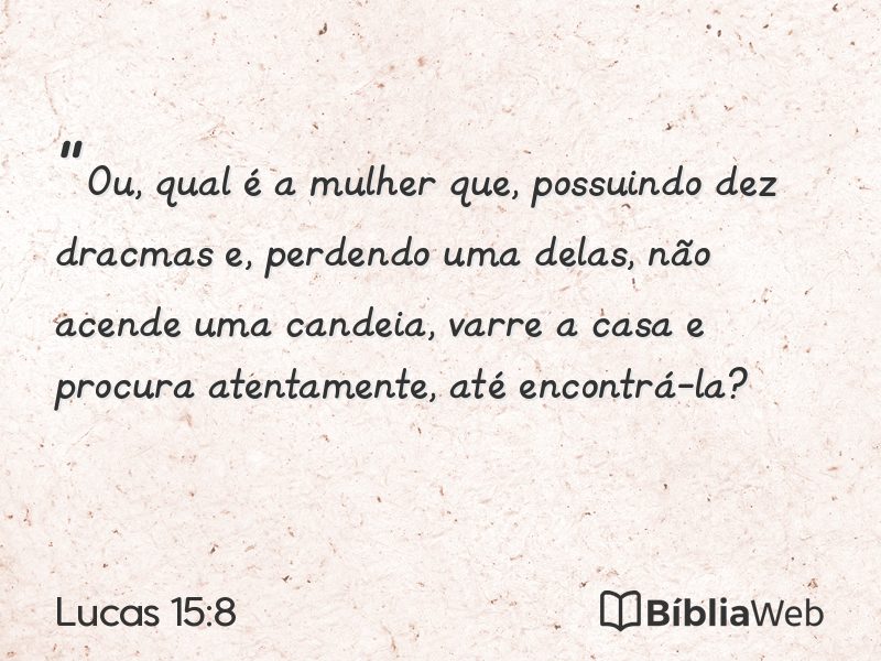 Lucas 15:8 em imagem para compartilhar