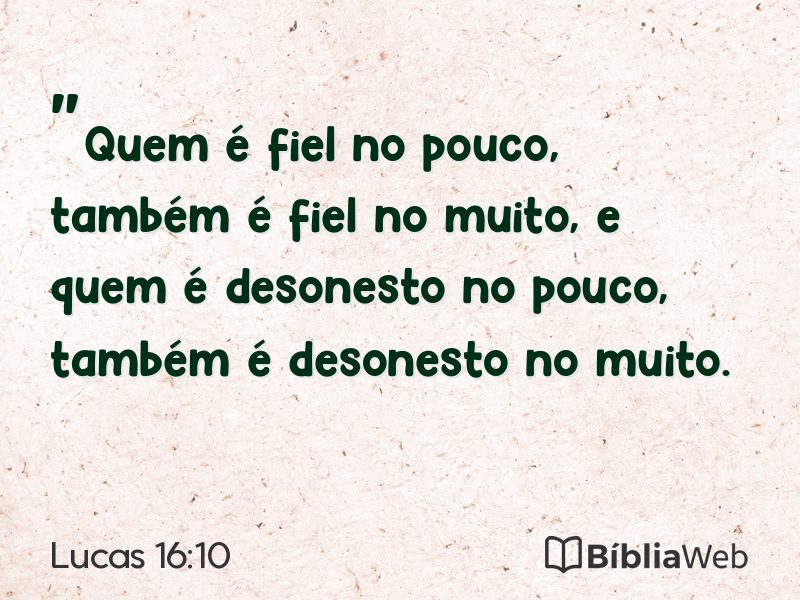 Lucas 16:10 em imagem para compartilhar