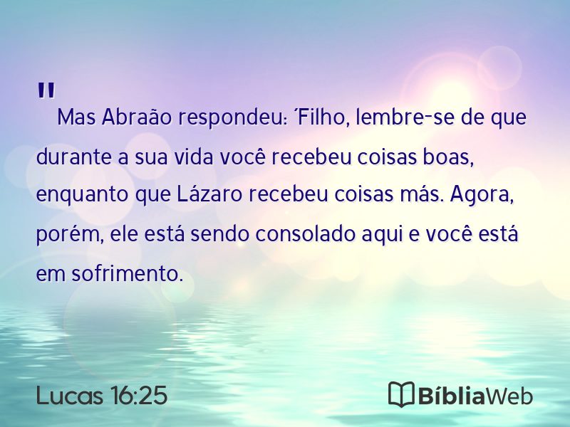 Lucas 16:25 em imagem para compartilhar