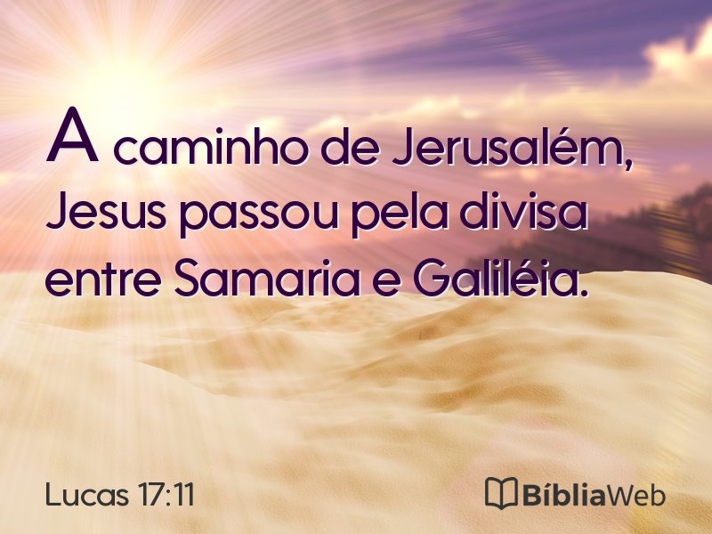 Lucas 17:11 em imagem para compartilhar