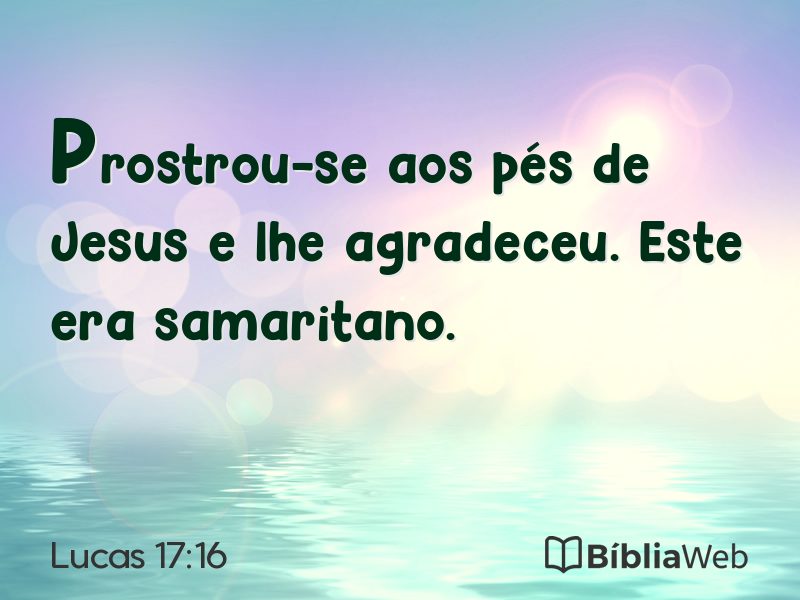 Lucas 17:16 em imagem para compartilhar