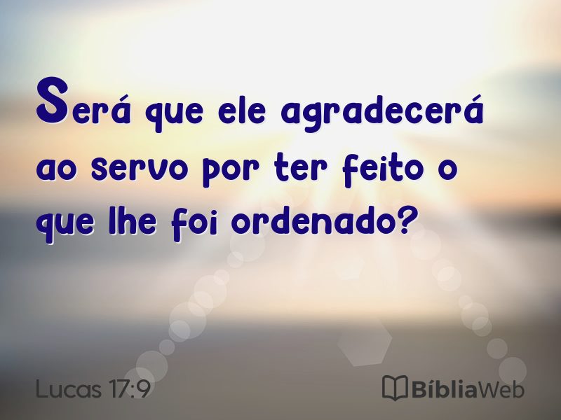 Lucas 17:9 em imagem para compartilhar