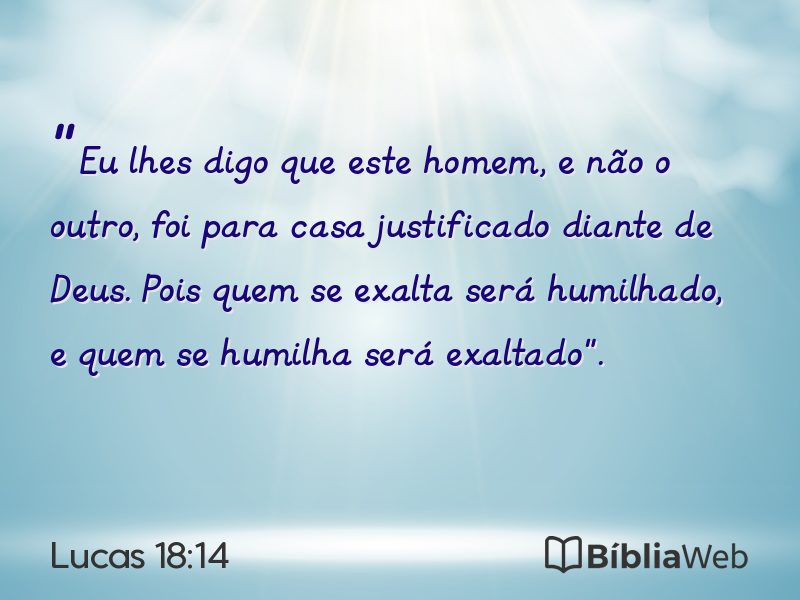 Lucas 18:14 em imagem para compartilhar