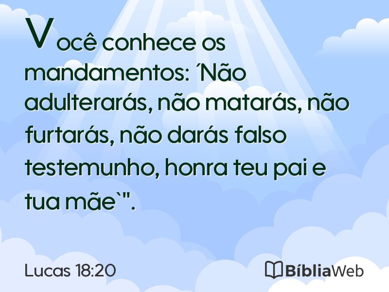 Lucas 18:20 em imagem para compartilhar