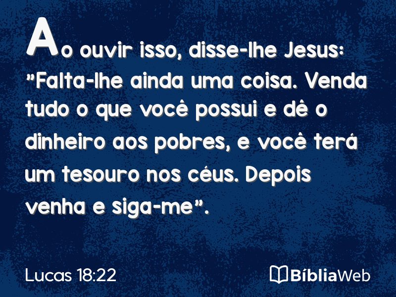 Lucas 18:22 em imagem para compartilhar