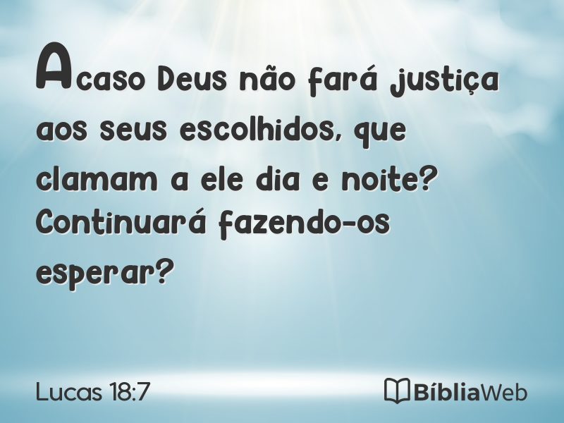 Lucas 18:7 em imagem para compartilhar