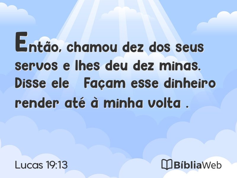 Lucas 19:13 em imagem para compartilhar
