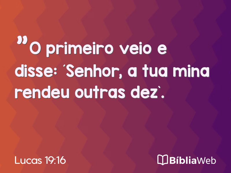 Lucas 19:16 em imagem para compartilhar