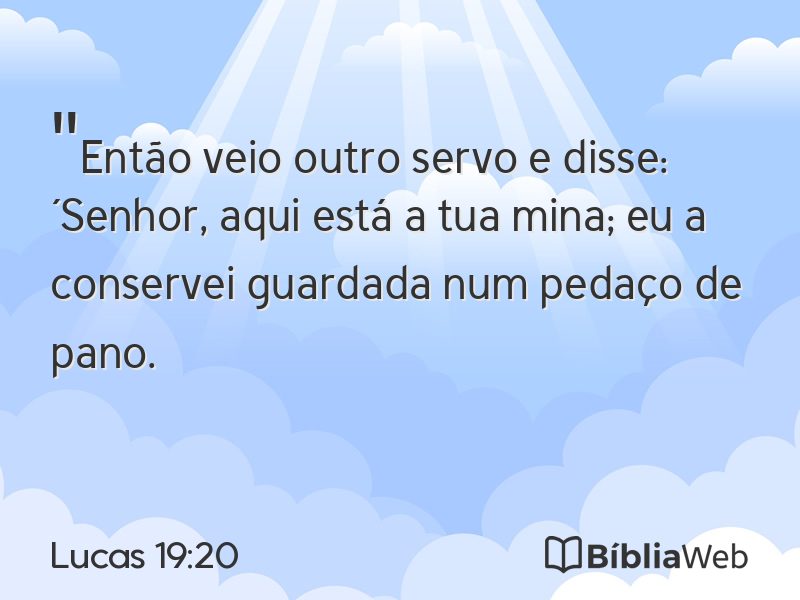 Lucas 19:20 em imagem para compartilhar