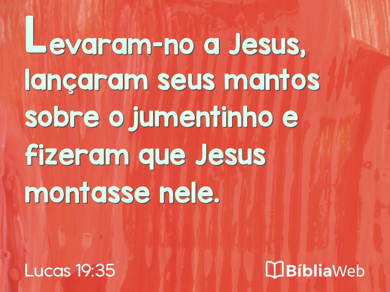 Lucas 19:35 em imagem para compartilhar