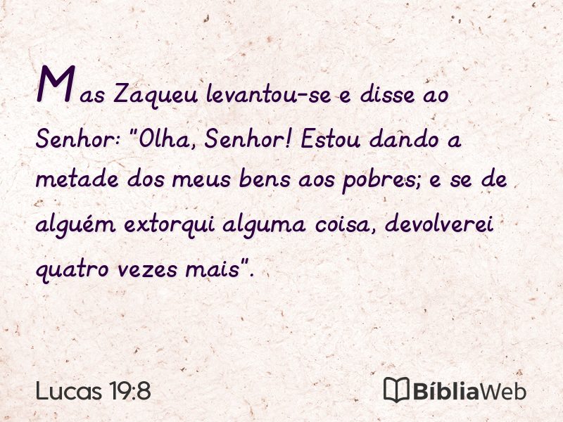 Lucas 19:8 em imagem para compartilhar