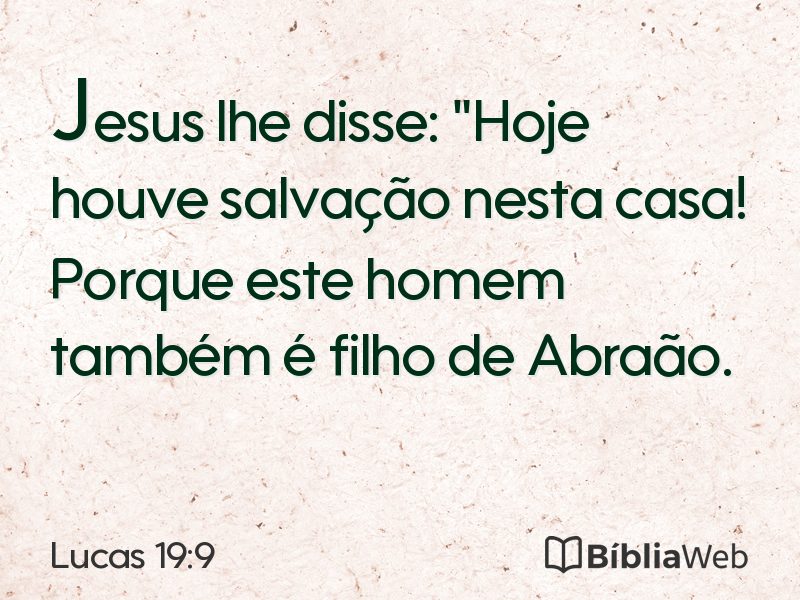 Lucas 19:9 em imagem para compartilhar