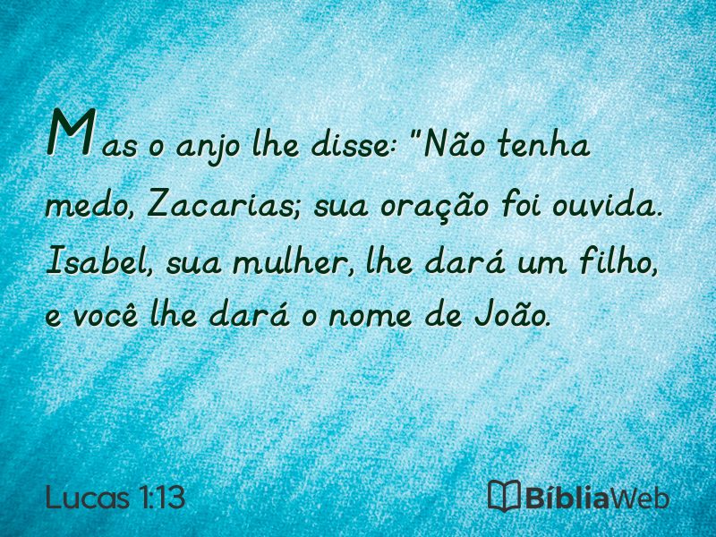Lucas 1:13 em imagem para compartilhar