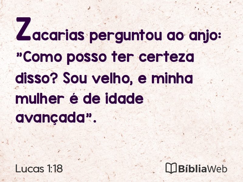 Lucas 1:18 em imagem para compartilhar