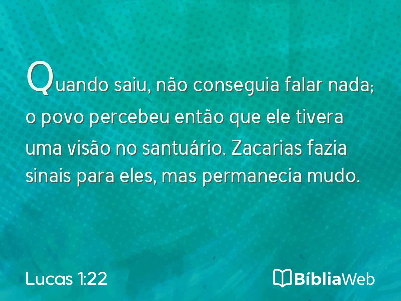 Lucas 1:22 em imagem para compartilhar