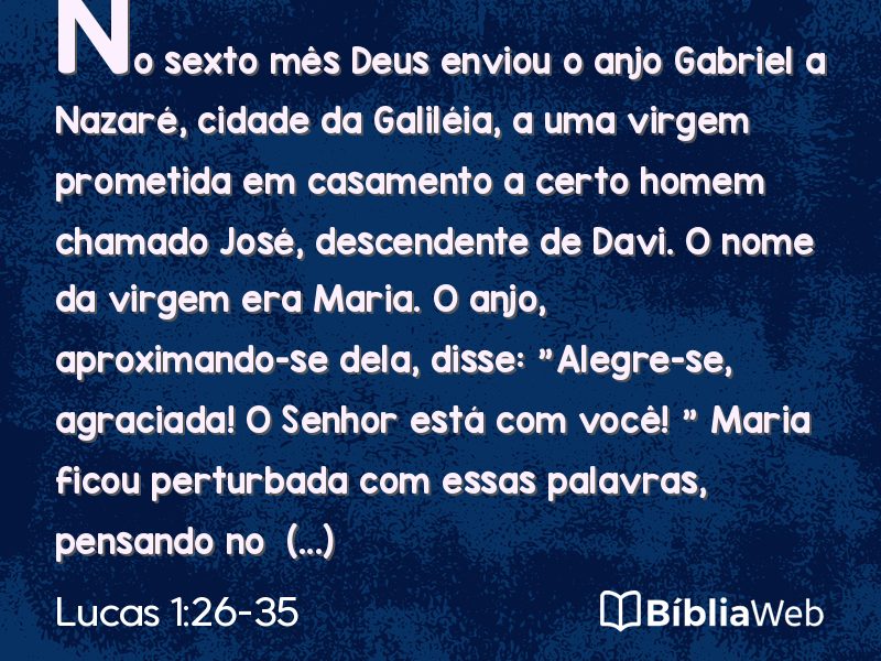 Lucas 1:26-35 em imagem para compartilhar
