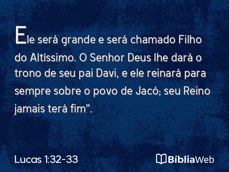 Lucas 1:32-33 em imagem para compartilhar