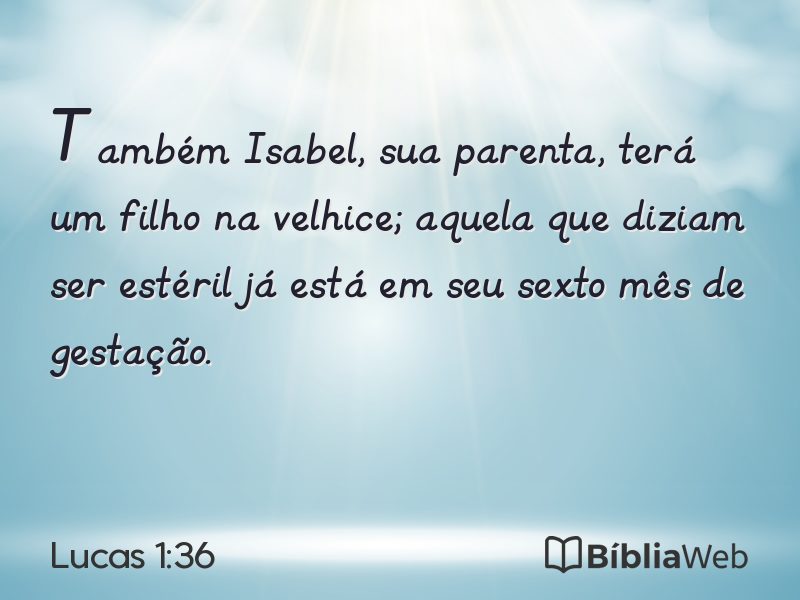 Lucas 1:36 em imagem para compartilhar