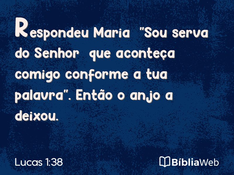 Lucas 1:38 em imagem para compartilhar