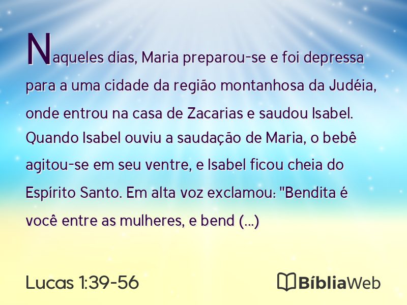 Lucas 1:39-56 em imagem para compartilhar
