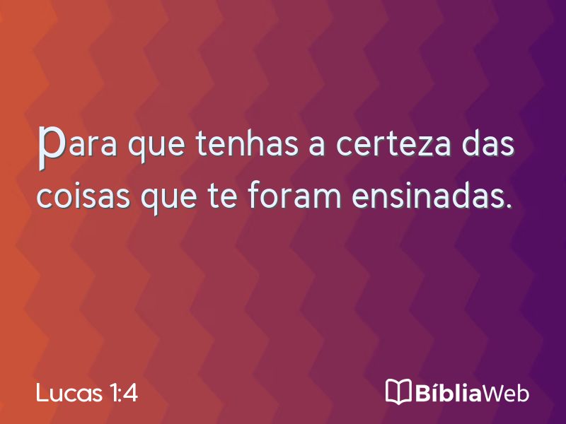 Lucas 1:4 em imagem para compartilhar
