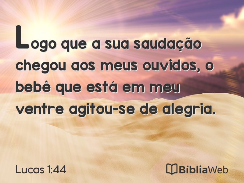 Lucas 1:44 em imagem para compartilhar