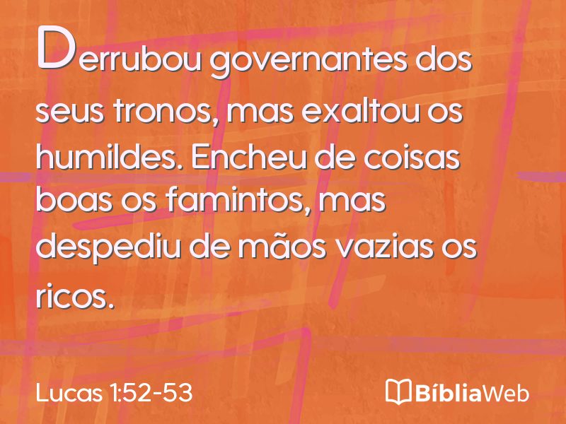 Lucas 1:52-53 em imagem para compartilhar