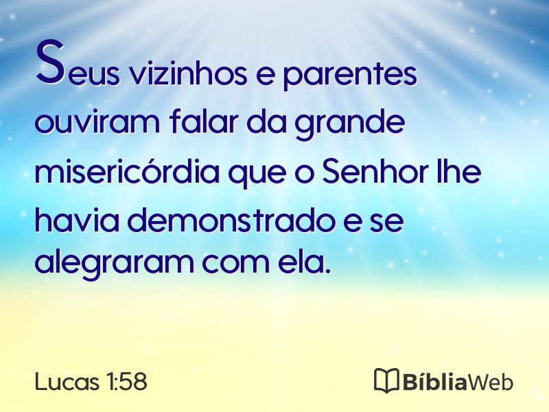 Lucas 1:58 em imagem para compartilhar