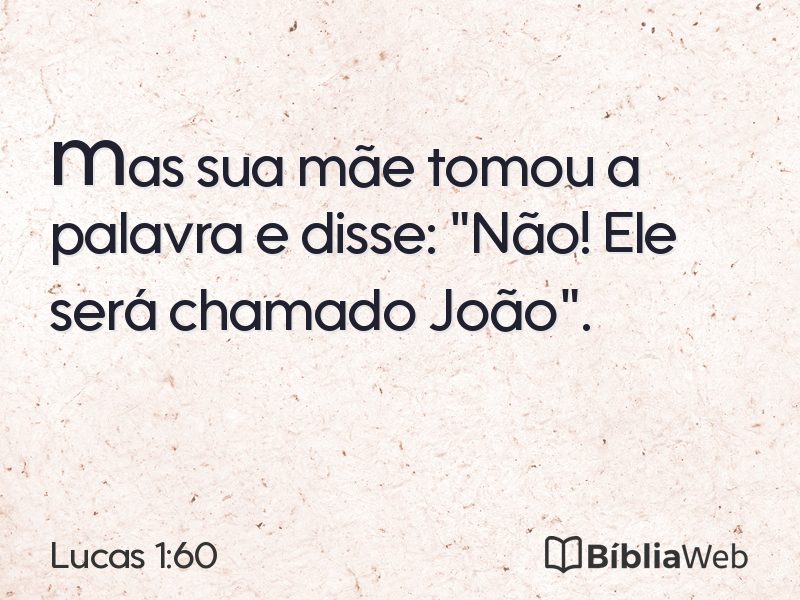 Lucas 1:60 em imagem para compartilhar