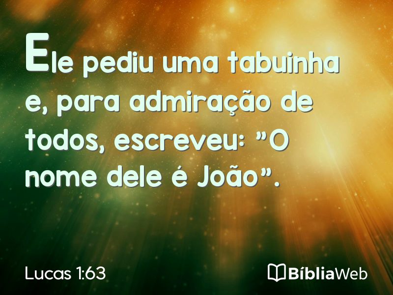 Lucas 1:63 em imagem para compartilhar