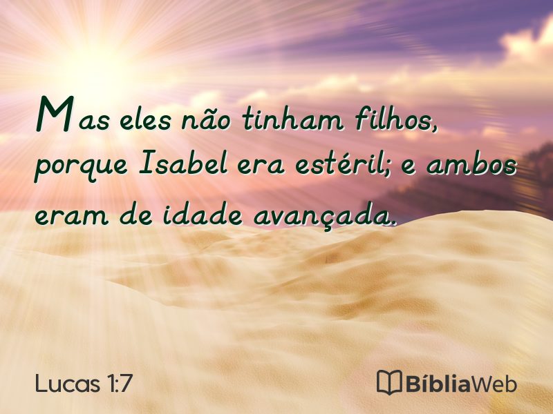 Lucas 1:7 em imagem para compartilhar