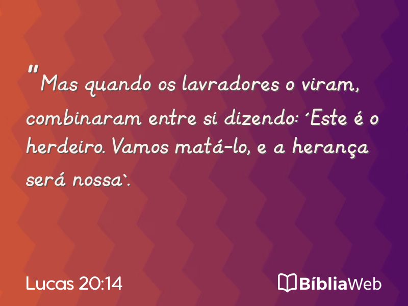 Lucas 20:14 em imagem para compartilhar