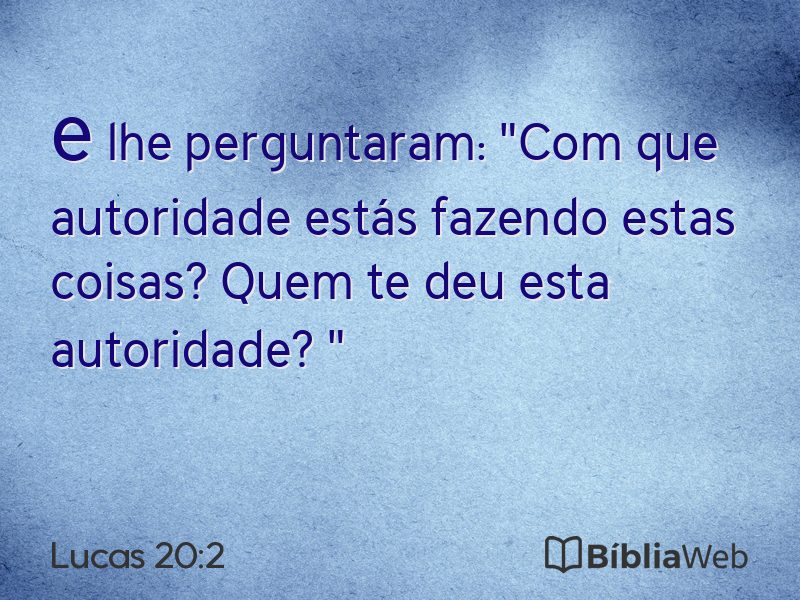 Lucas 20:2 em imagem para compartilhar
