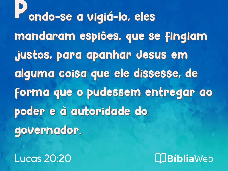 Lucas 20:20 em imagem para compartilhar