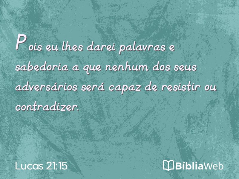 Lucas 21:15 em imagem para compartilhar