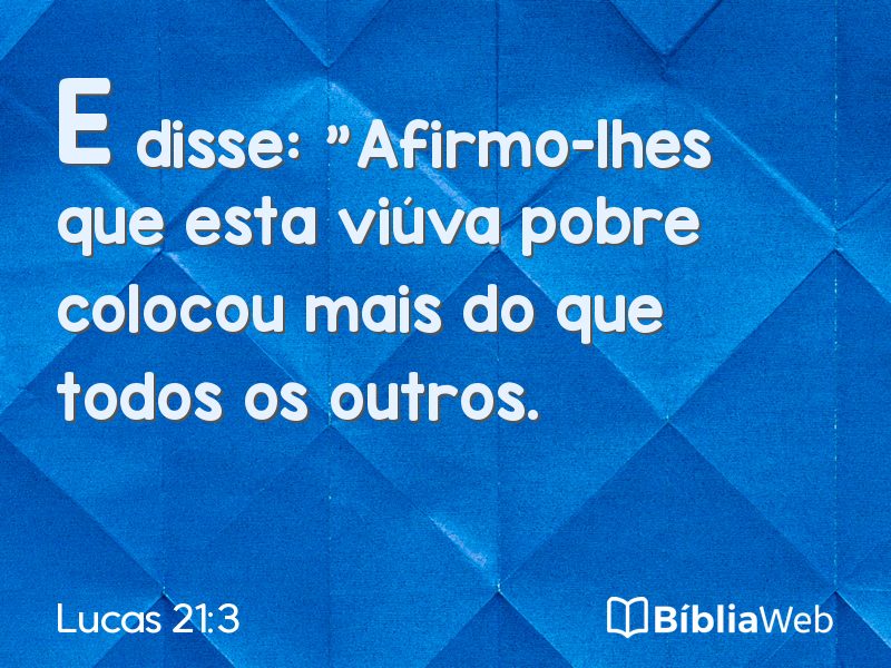 Lucas 21:3 em imagem para compartilhar