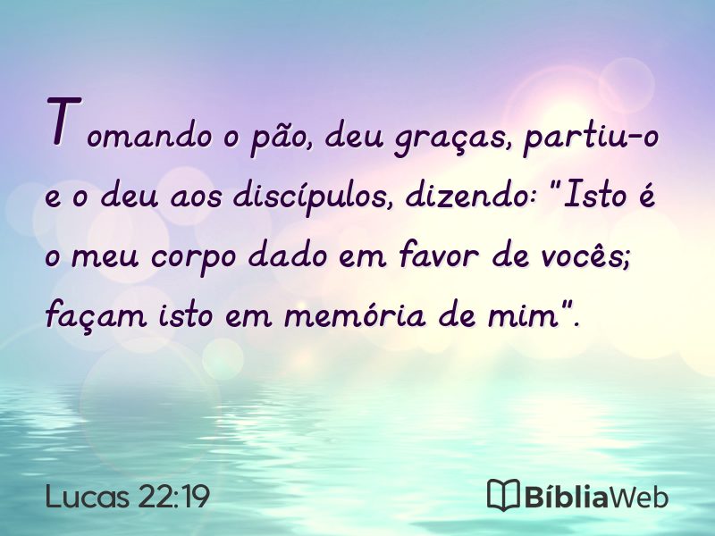 Lucas 22:19 em imagem para compartilhar